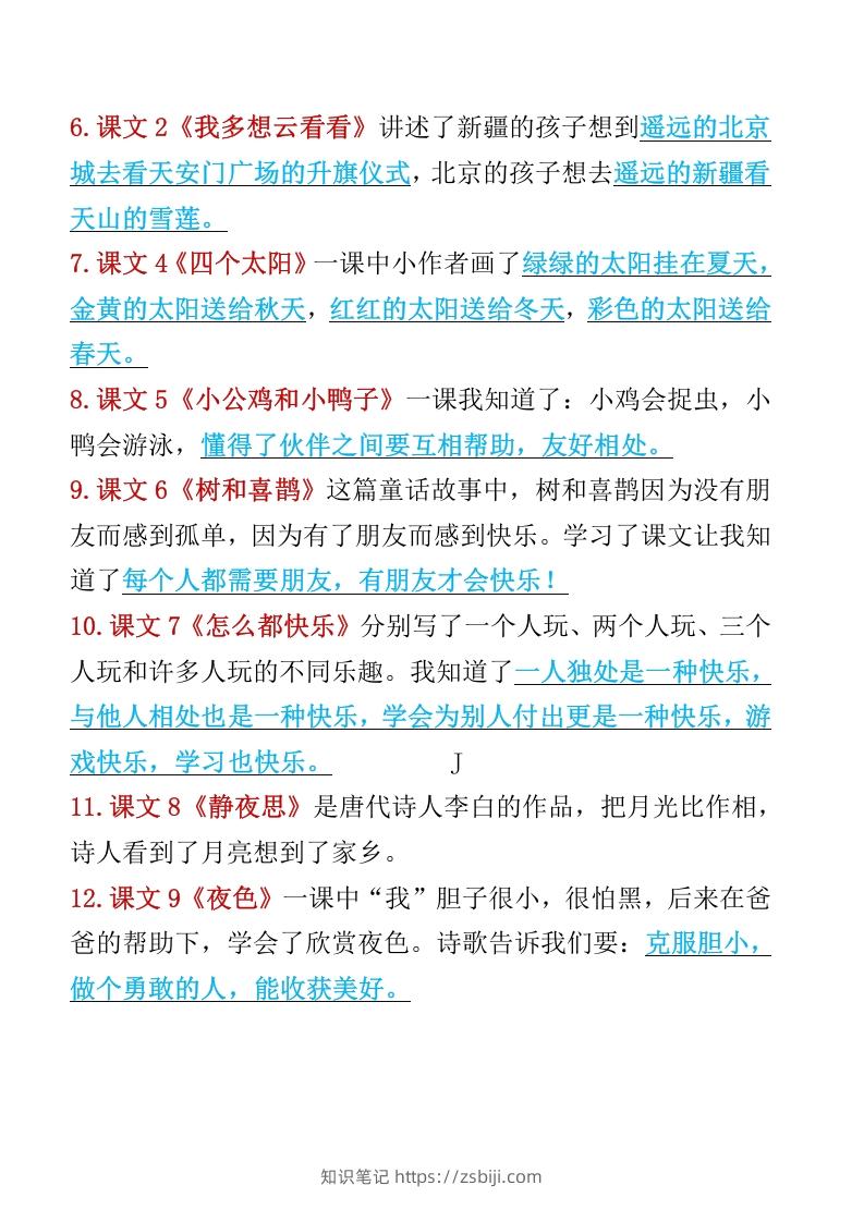 图片[2]-一年级语文下册知识点归纳期末总复习知识-知识笔记
