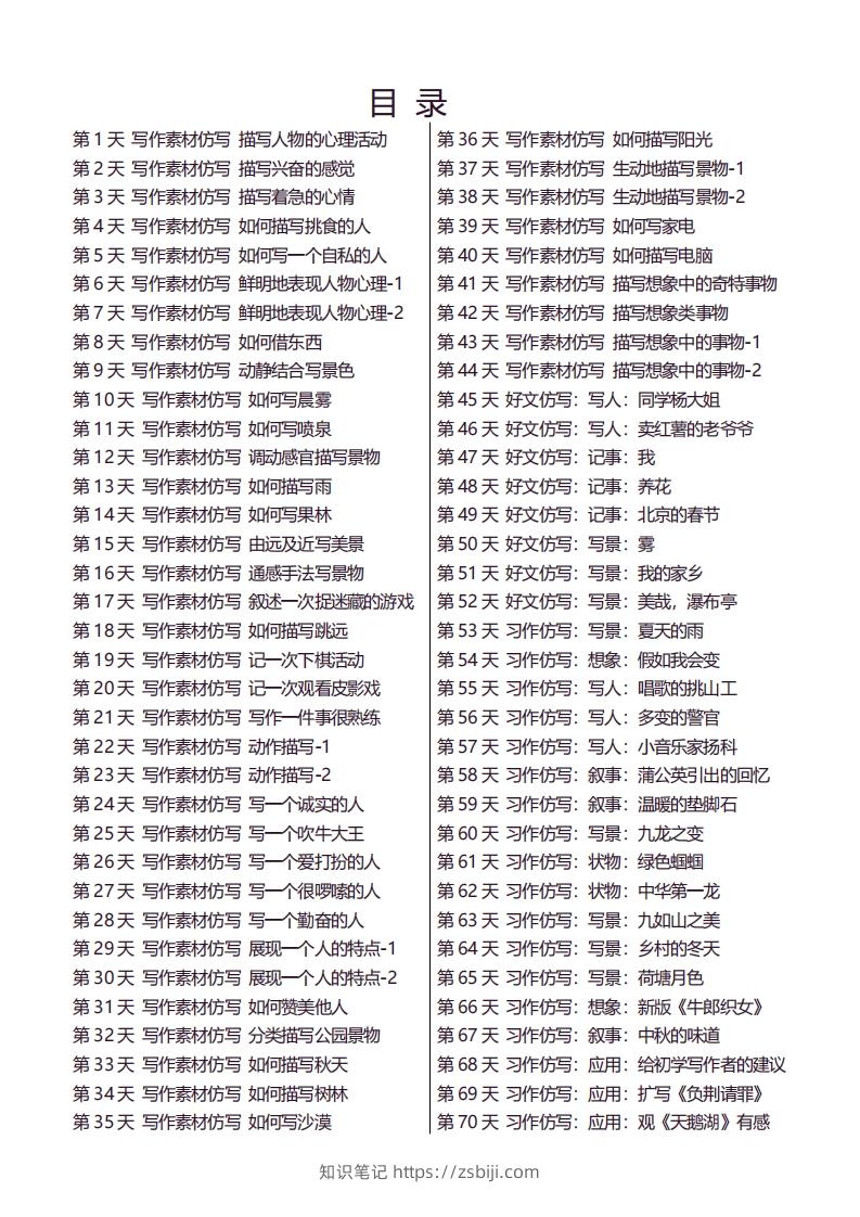 6年级下好文仿写小练笔新146页-知识笔记