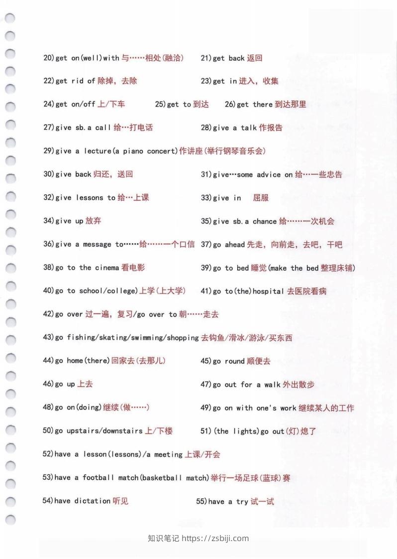 图片[3]-小学英语常用必考词组大全（含动词介词量词等其他词组）共11页-知识笔记