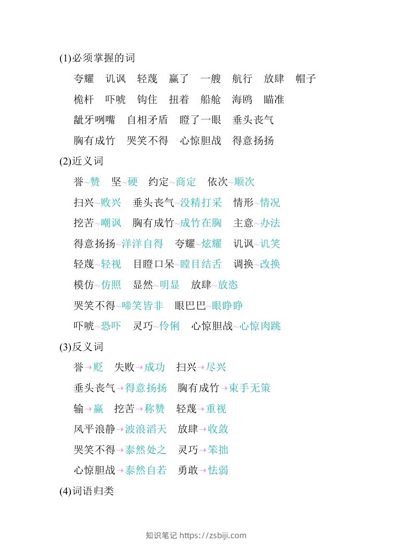 图片[2]-五年级语文下册05.第六单元知识小结（部编版）-知识笔记
