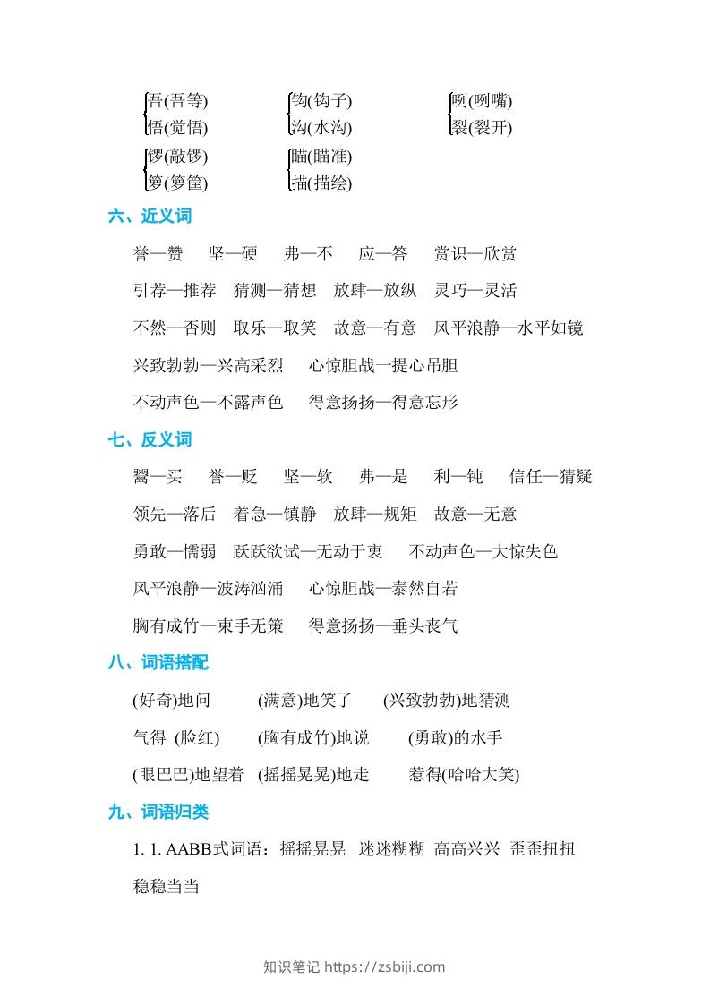 图片[2]-五年级语文下册第六单元单元知识小结（部编版）-知识笔记