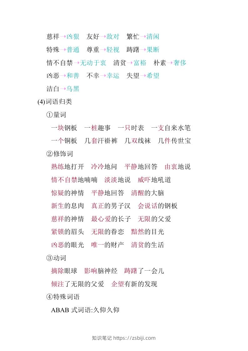 图片[3]-五年级语文下册第四单元知识小结（部编版）-知识笔记