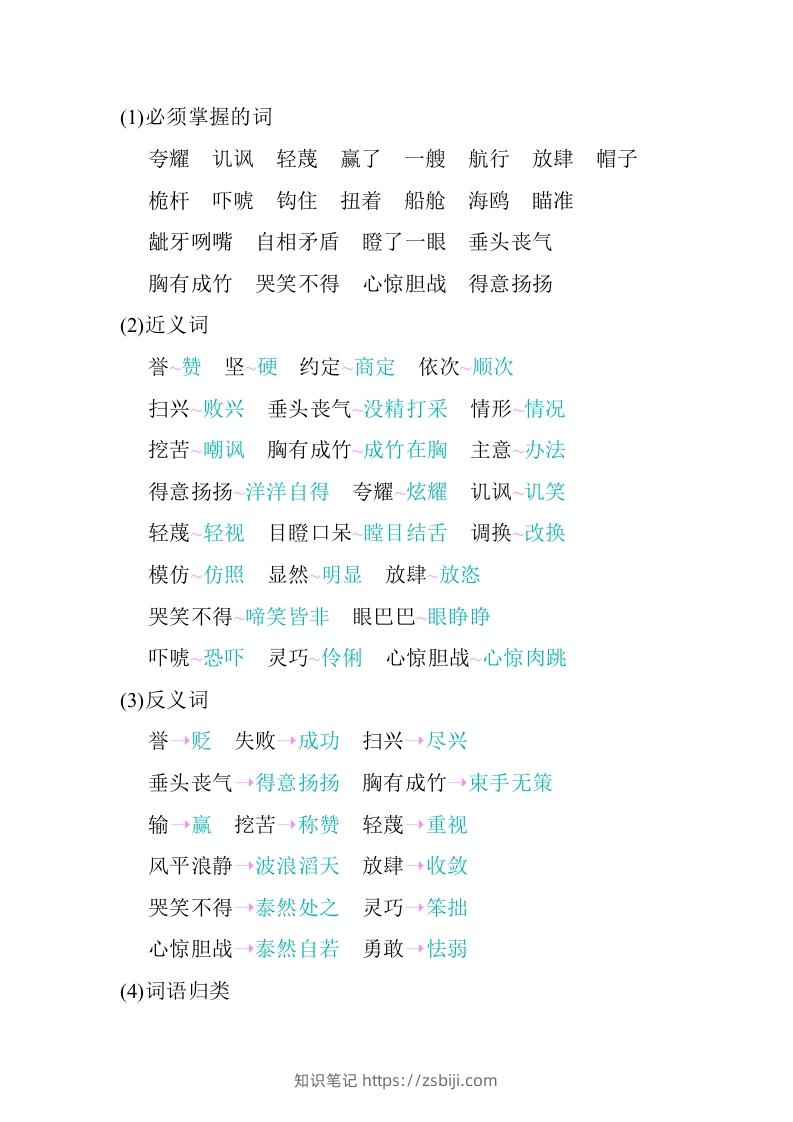 图片[2]-五年级语文下册第六单元知识小结（部编版）-知识笔记