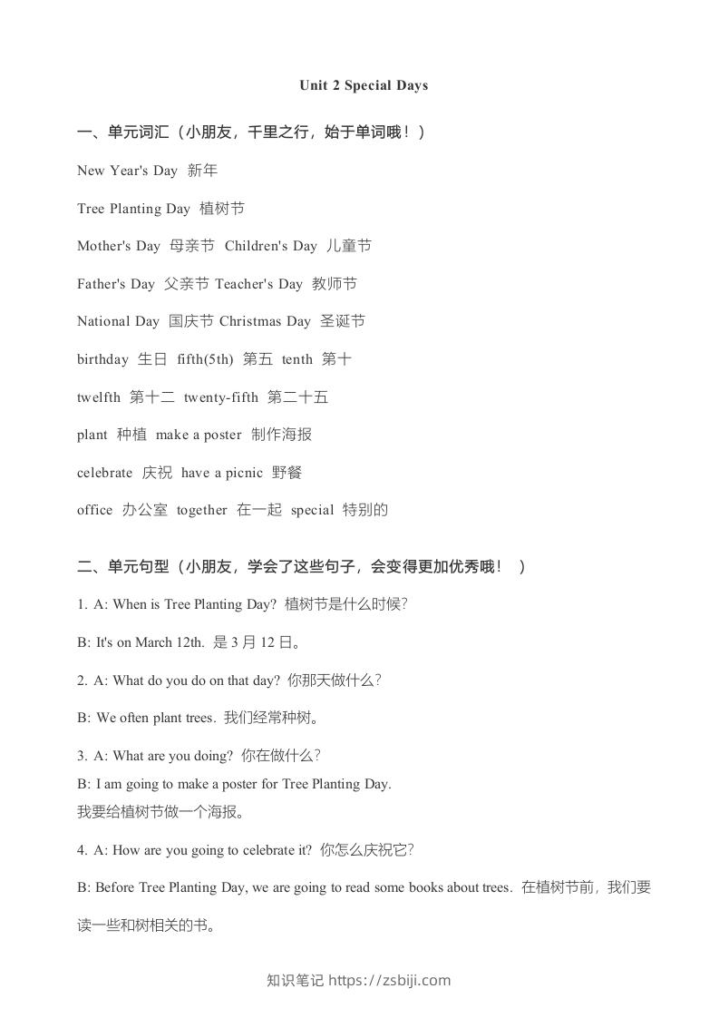 图片[3]-五年级英语下册知识点归纳总结（人教版）-知识笔记