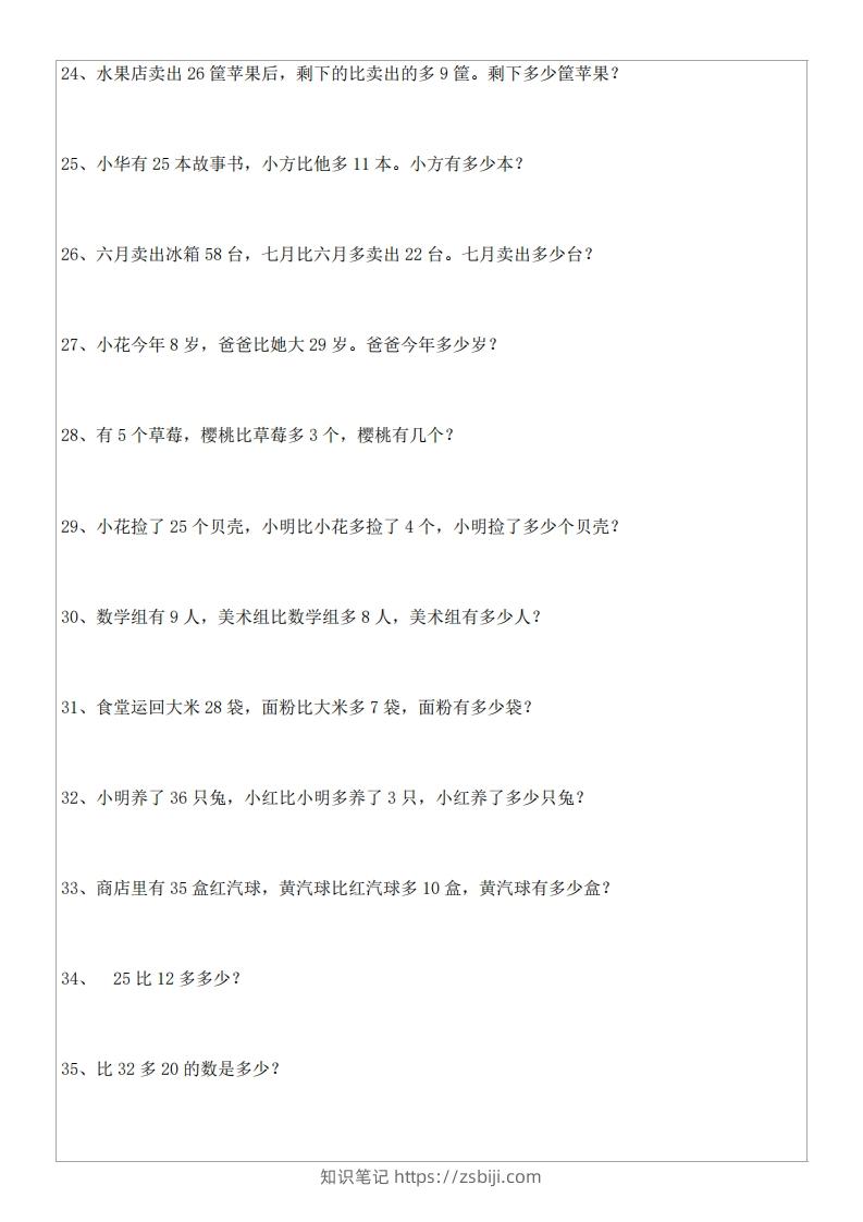 图片[3]-1年级数学应用题大全(含答案).doc-知识笔记