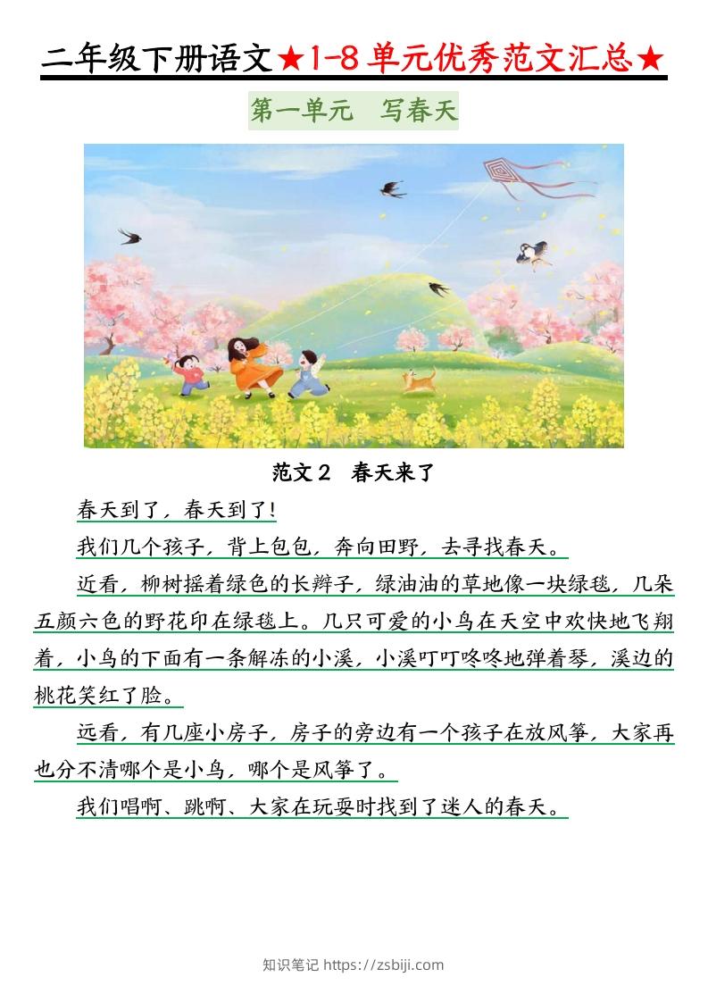 图片[3]-0319【语文】二下语文1-8单元看图写话（第1-2单元）-知识笔记
