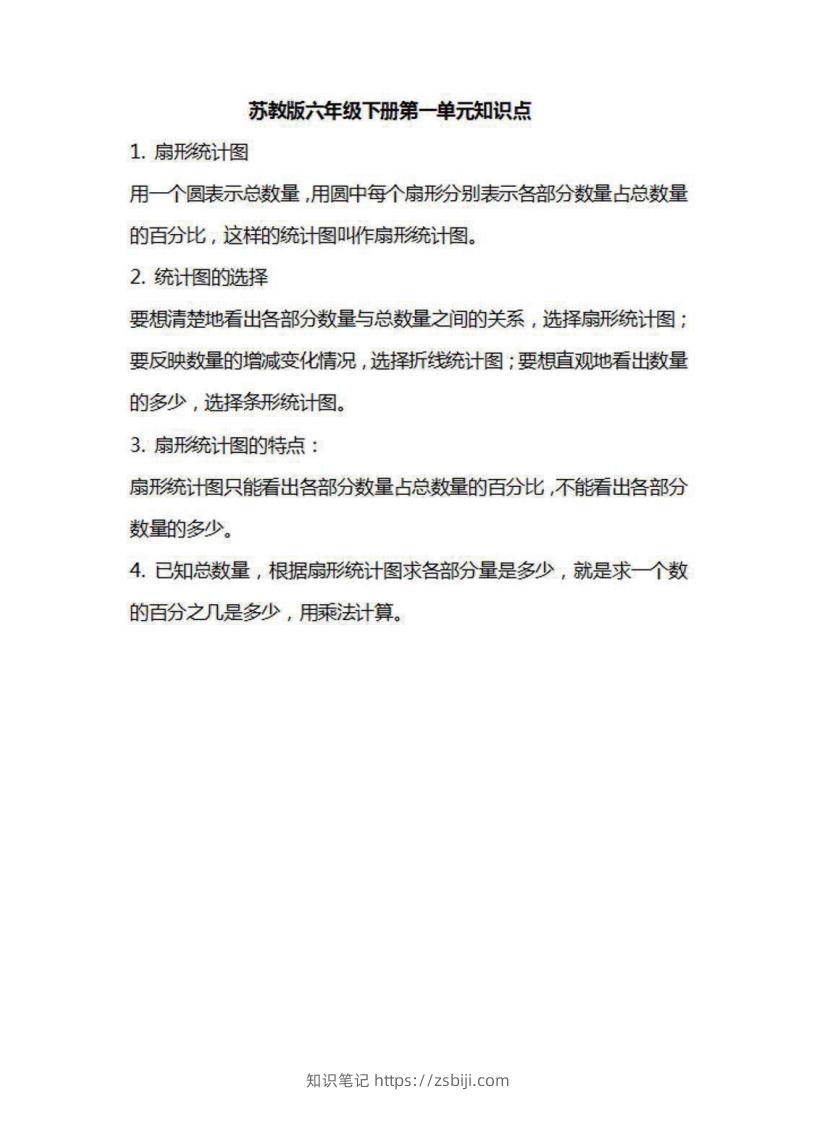 六年级下册数学苏教版知识要点汇总-知识笔记