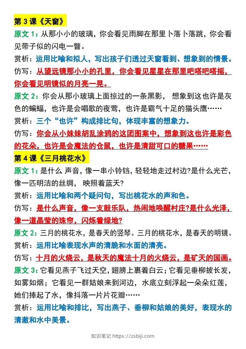图片[2]-四年级下册语文必考重点句子仿写-知识笔记