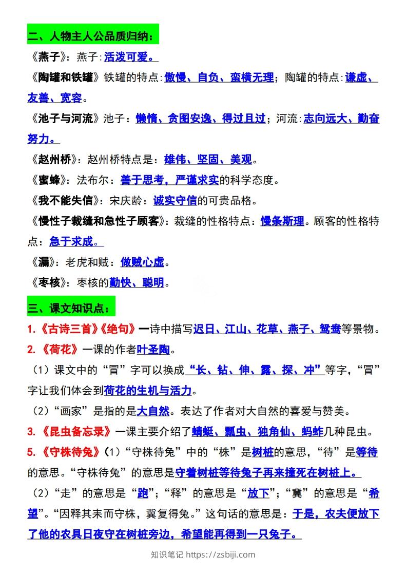 图片[2]-三年级语文下册知识点归纳总复习-知识笔记