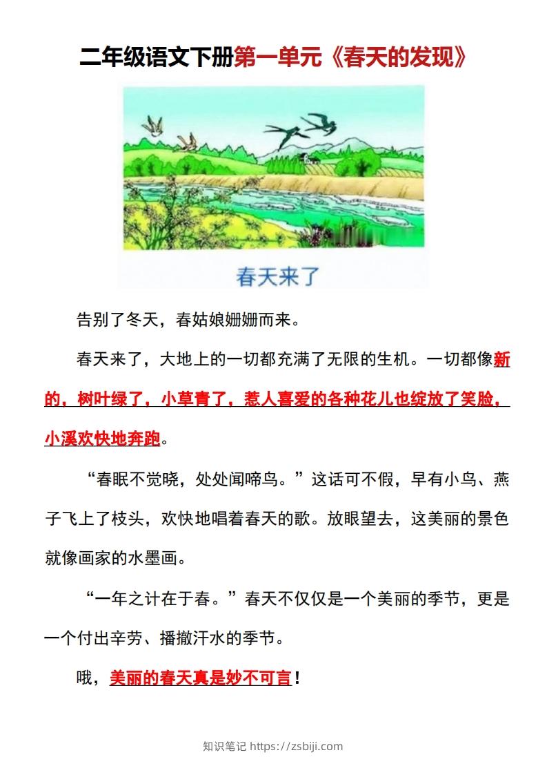 图片[2]-二年级语文下册1-8单元看图写话范文梳理-知识笔记
