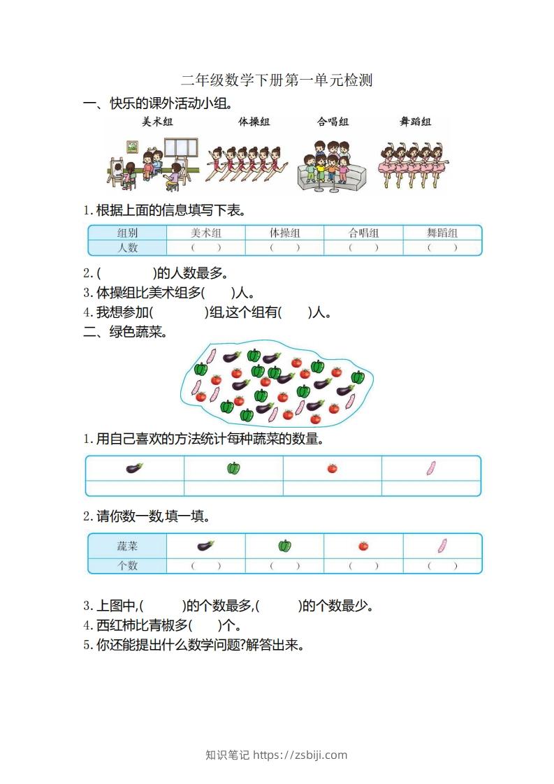 二（下）人教版数学第一单元检测卷.2-知识笔记