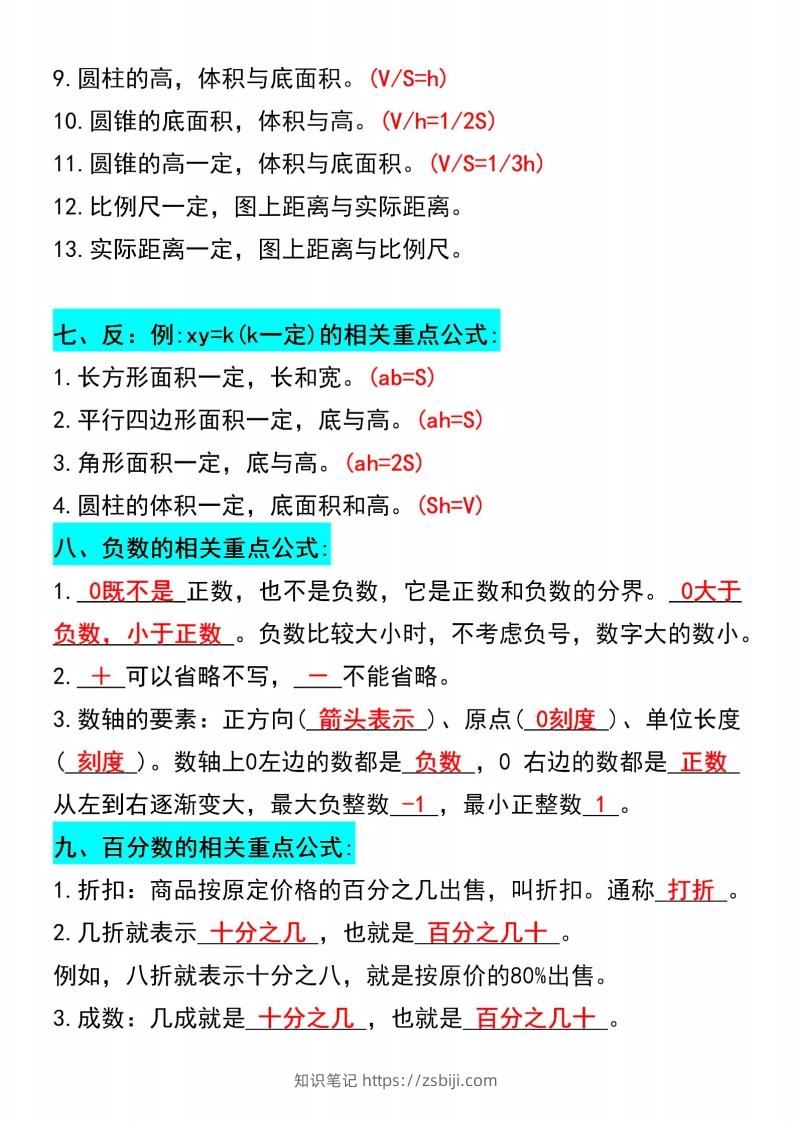 图片[3]-六年级下册数学必背重点公式汇总-知识笔记