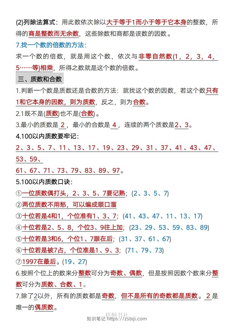 图片[2]-数学五年级下册必背知识点汇总-知识笔记