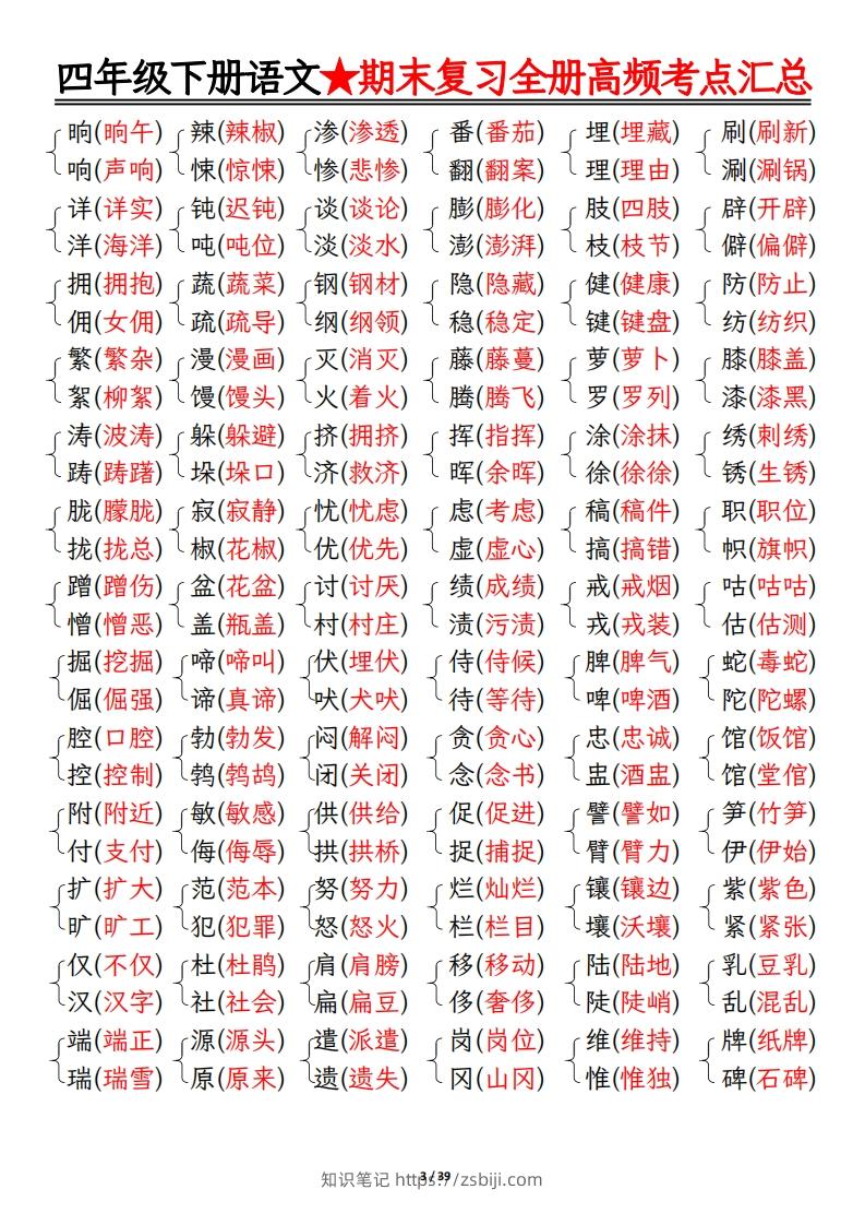 图片[3]-期末复习重点知识汇总四下语文-知识笔记