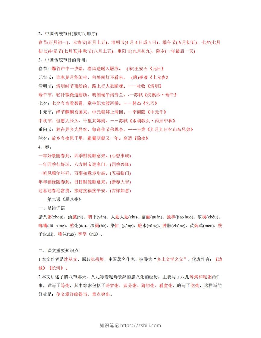 图片[2]-六年级下册语文全册每课知识点-知识笔记