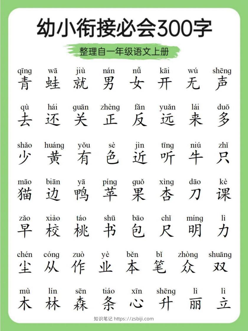 图片[3]-幼小衔接必会300字-知识笔记