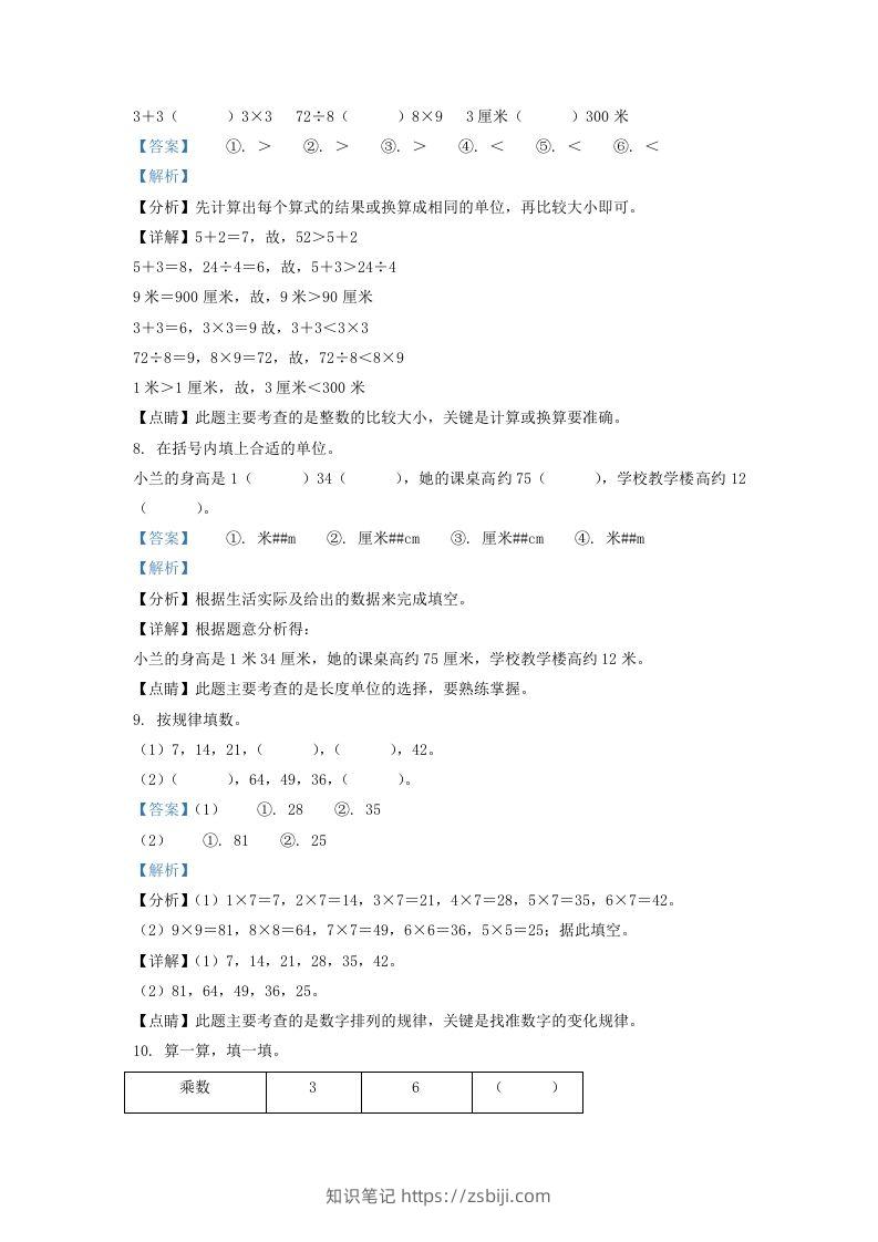 图片[3]-2020-2021学年江苏省南京市栖霞区二年级上册数学期末试题及答案(Word版)-知识笔记