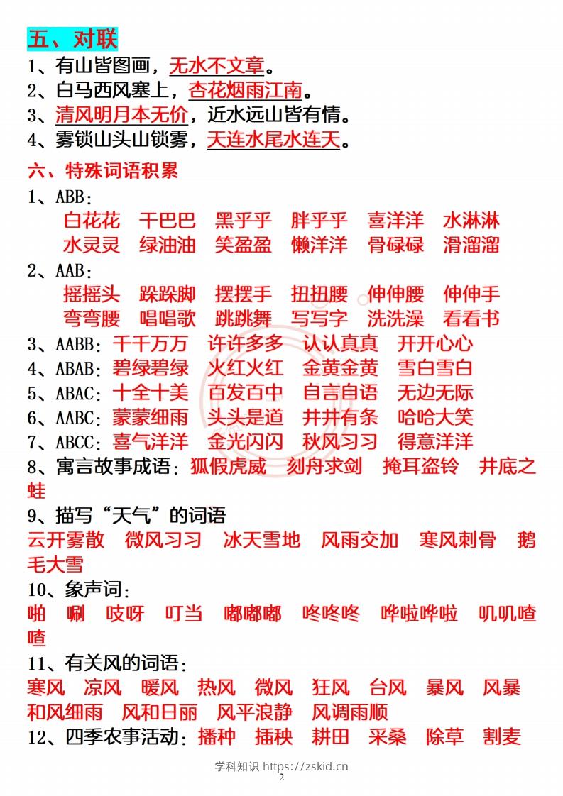 图片[2]-【必备重点知识汇总】二上语文-知识笔记