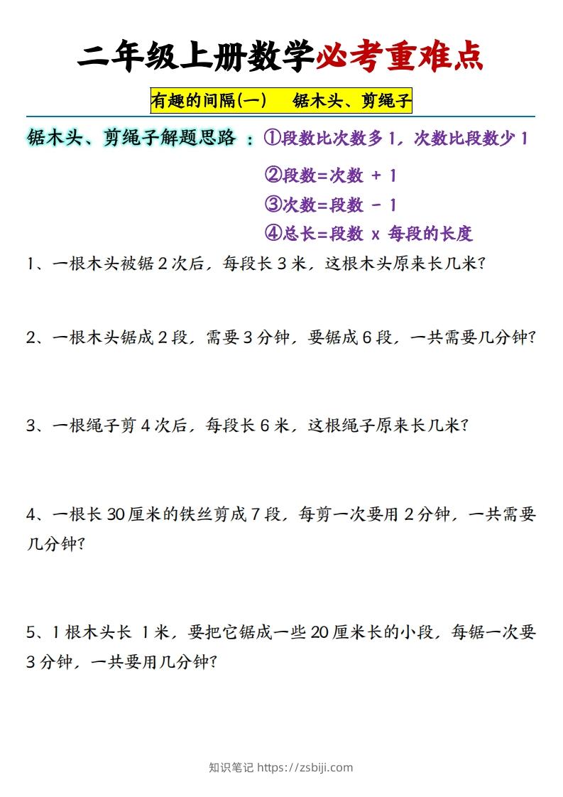 图片[3]-【必考重难点间隔问题专项】二上数学-知识笔记