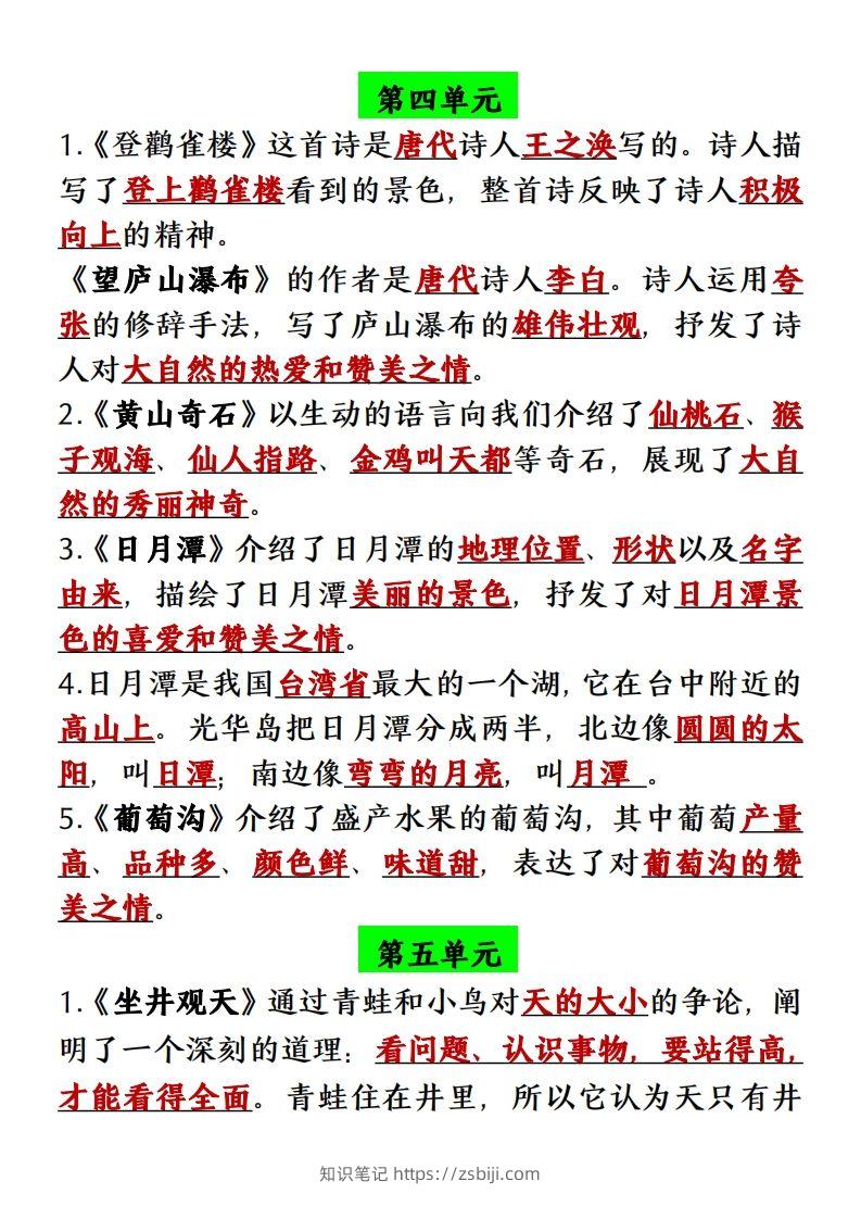 图片[3]-【单元必背课文内容重点梳理】二上语文-知识笔记