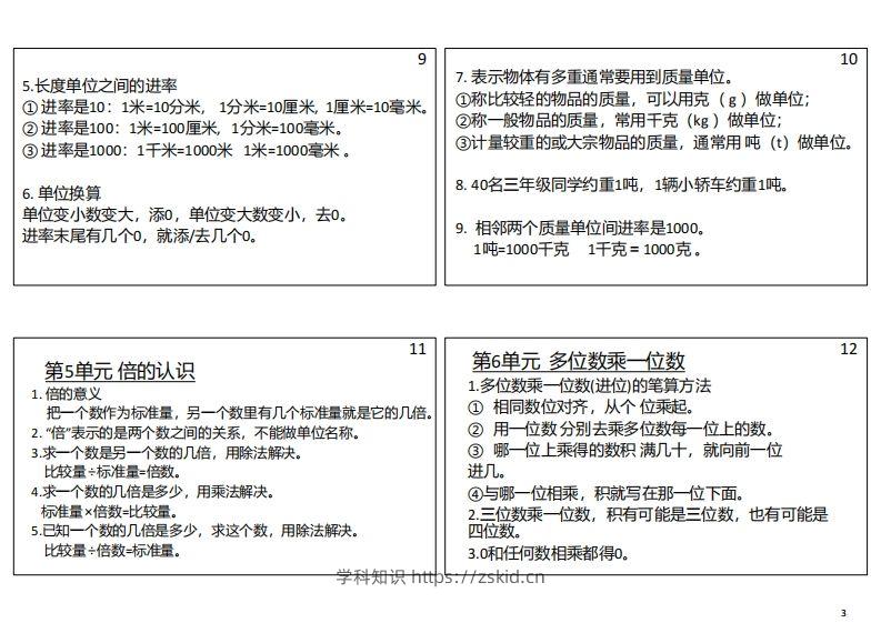 图片[3]-【人教三年级】数学上册必背笔记-知识笔记