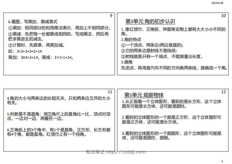 图片[3]-【人教二年级】数学上册必背笔记-知识笔记