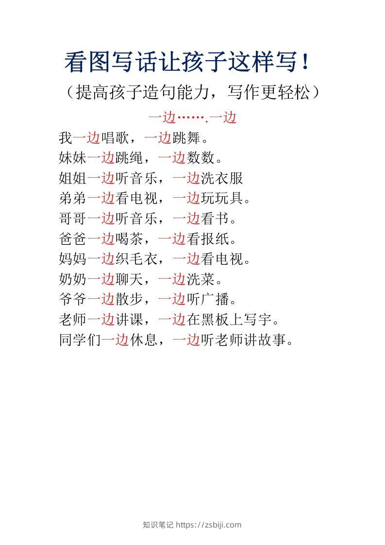 二上语文看图写话让孩子这样写-知识笔记