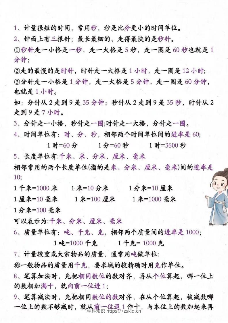 图片[2]-三年级上册数学必背公式大全1(2)-知识笔记