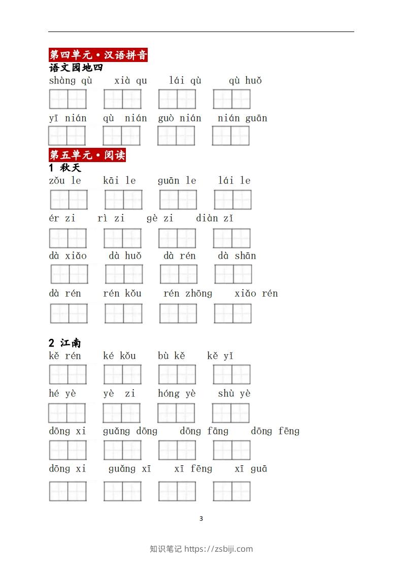 图片[3]-一上语文：看拼音写词语-知识笔记