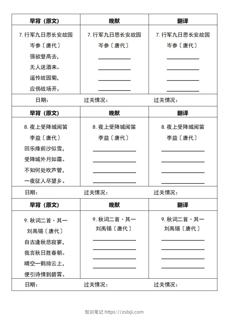 图片[3]-【24新版】七上语文必背内容早背晚默-知识笔记