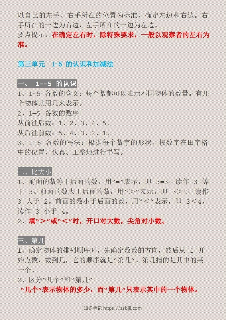 图片[2]-【一上】数学必背汇总-知识笔记