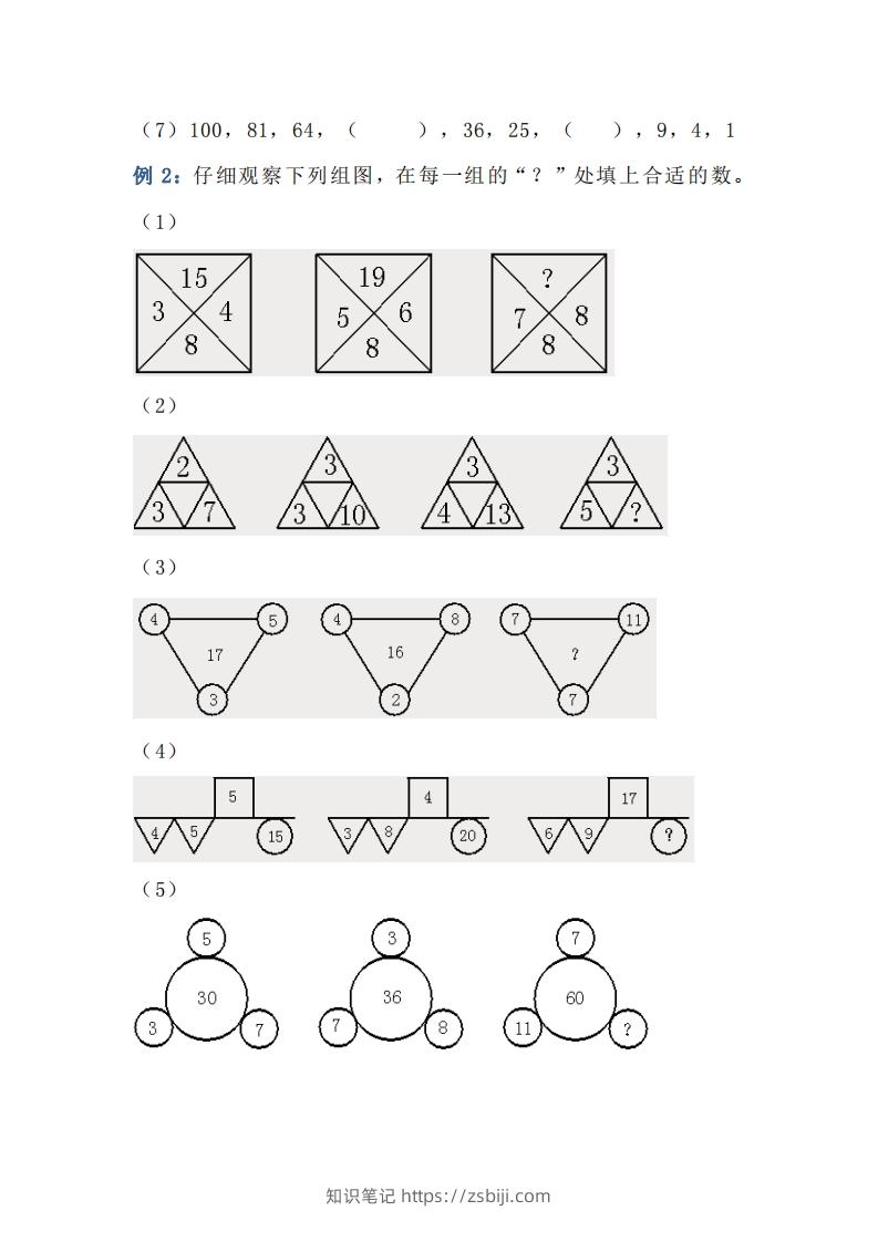图片[2]-小学六年级上册数学找规律专项练习题-知识笔记