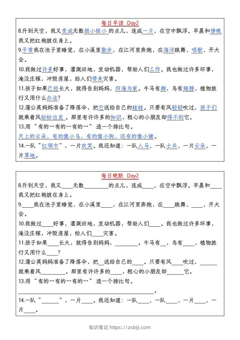 图片[2]-【期末课文理解填空早读晚默】二上语文-知识笔记