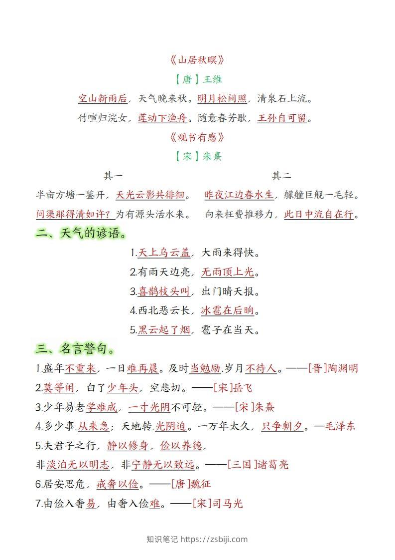 图片[2]-【期末知识点汇总总复习】五上语文-知识笔记