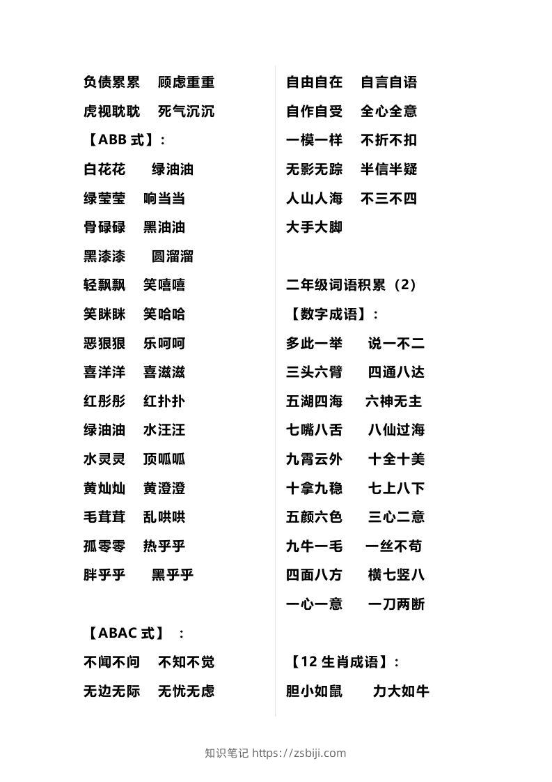 图片[2]-二年级语文上册多类词语积累汇总-知识笔记