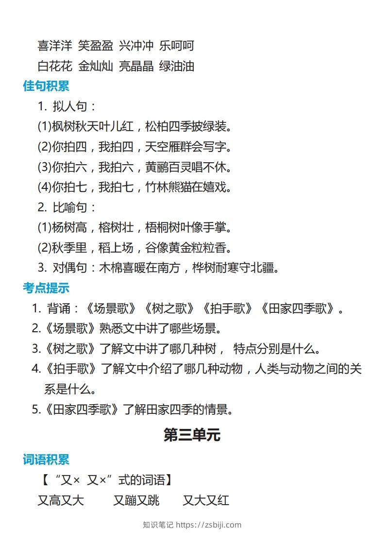 图片[2]-二年级语文上册词语佳句考点积累-知识笔记