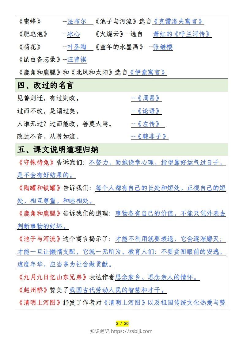 图片[2]-三下语文全册重要考点归纳总结-知识笔记
