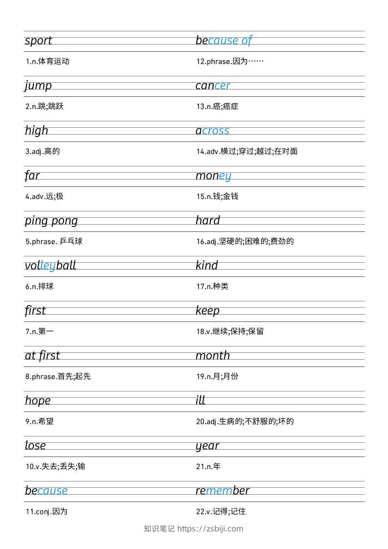 25秋外研版四上英语Unit1衡水体字帖-知识笔记