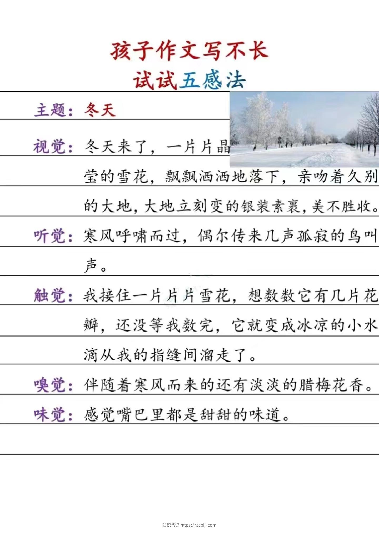 三上语文-扩句法和五感法-知识笔记
