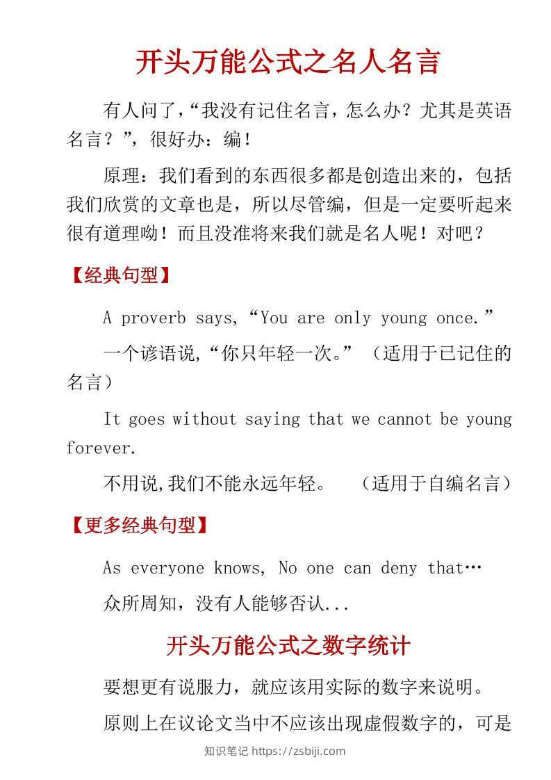 六年级下英语小学高分作文万能公式-知识笔记