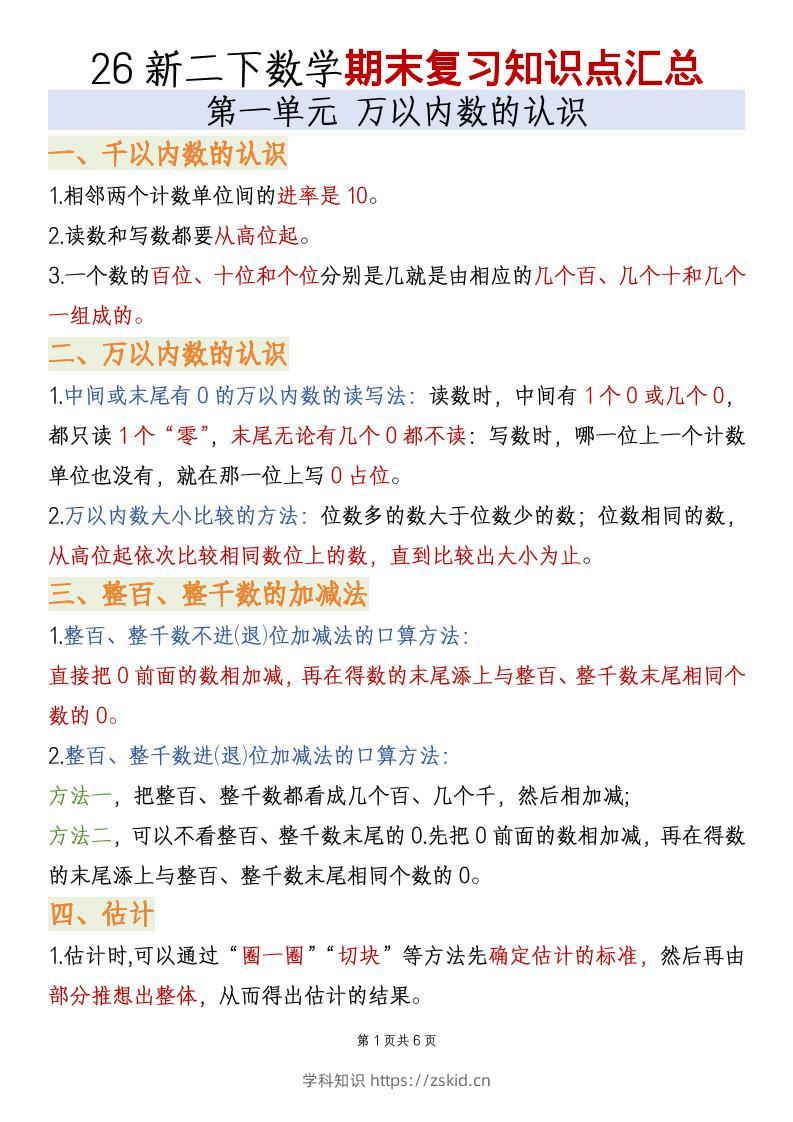 二年级下数学全册必备知识点汇总《青岛五四版》-知识笔记